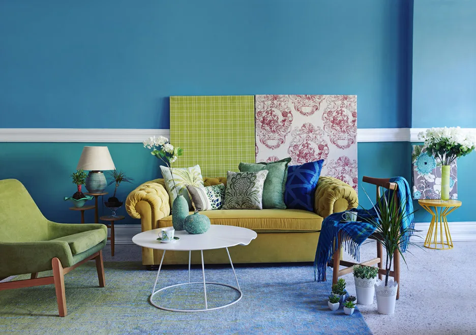 Intérieur bleu canard